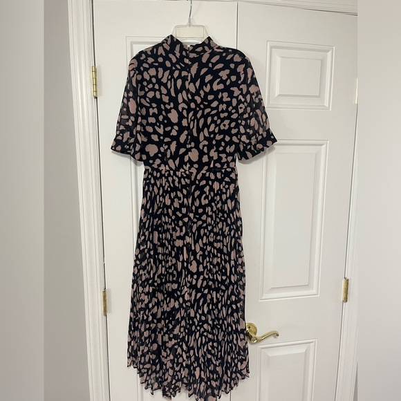 Whistles Brushed Cheetah Pleated Dress - Picture 4 of 6